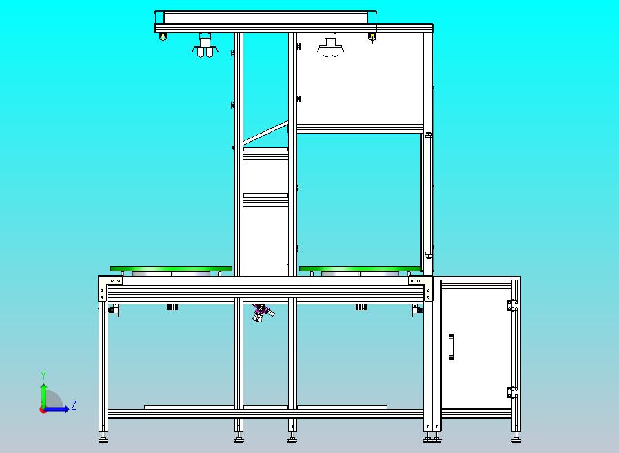 无动力滚筒线，每个工位带主挡与止回，手动阀放行