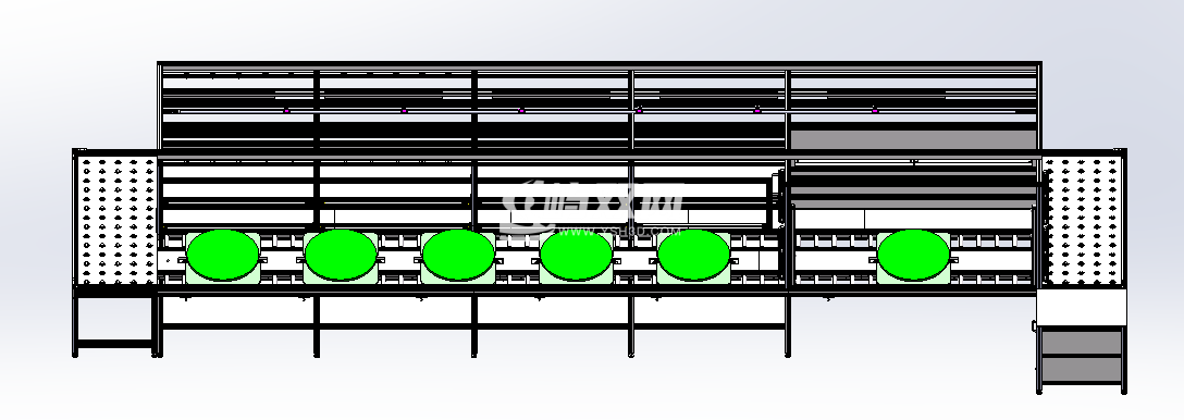 无动力滚筒线，每个工位带主挡与止回，手动阀放行