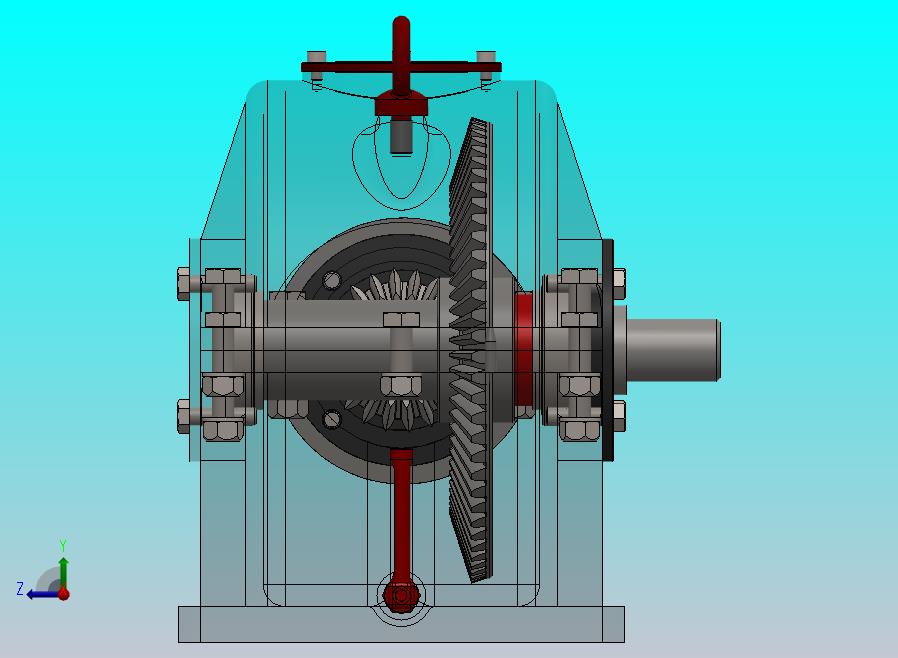 一级锥齿轮减速器