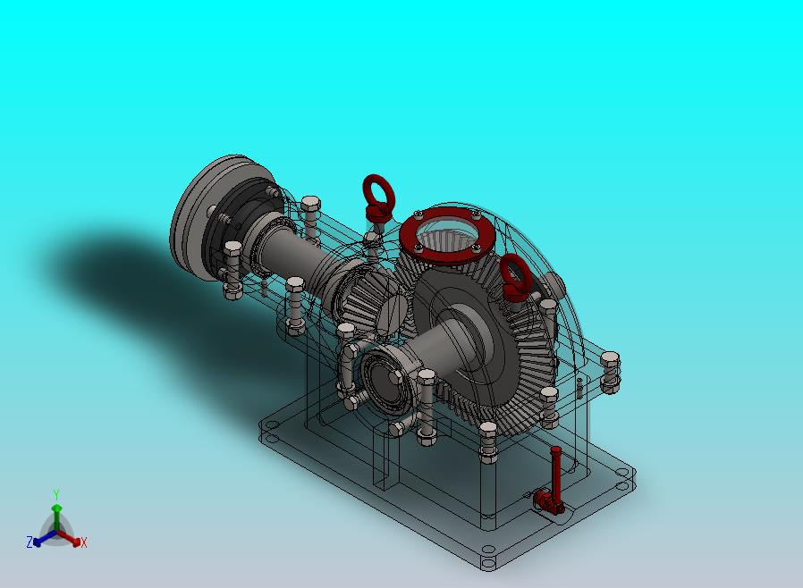 一级锥齿轮减速器