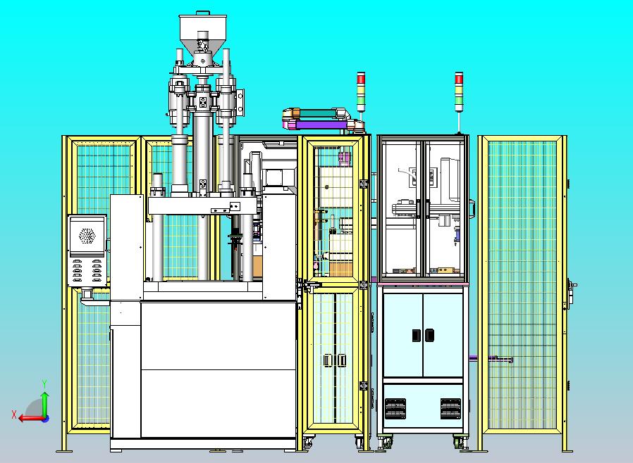 Tray盘自动上下料注塑检测机，四轴机器人搬运移栽