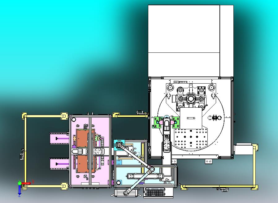 Tray盘自动上下料注塑检测机，四轴机器人搬运移栽