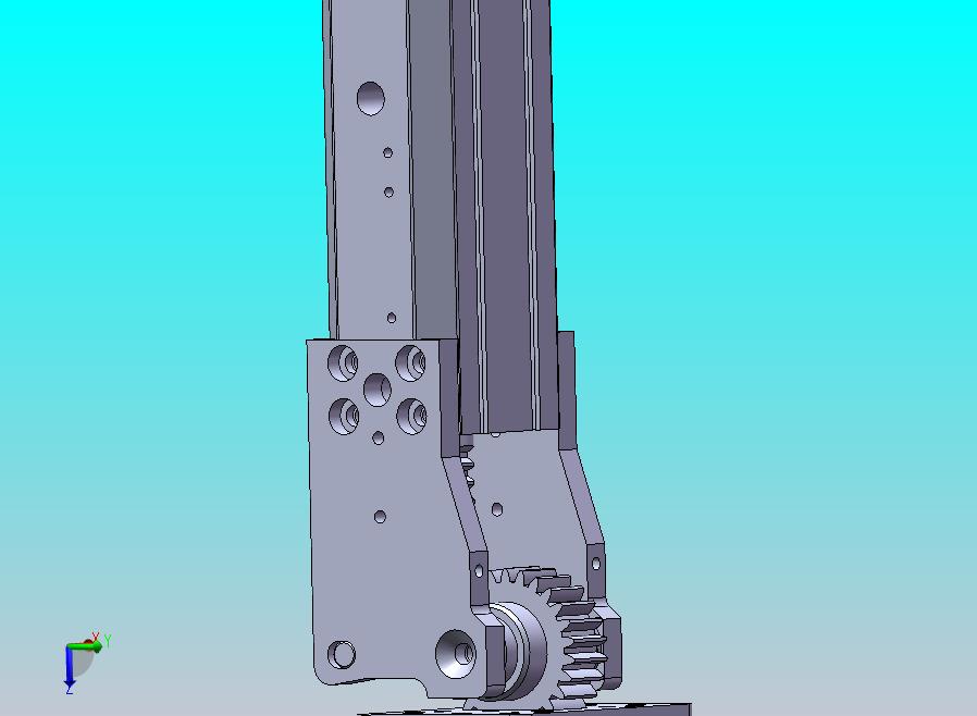 注塑机械手齿条侧姿组32-40模型