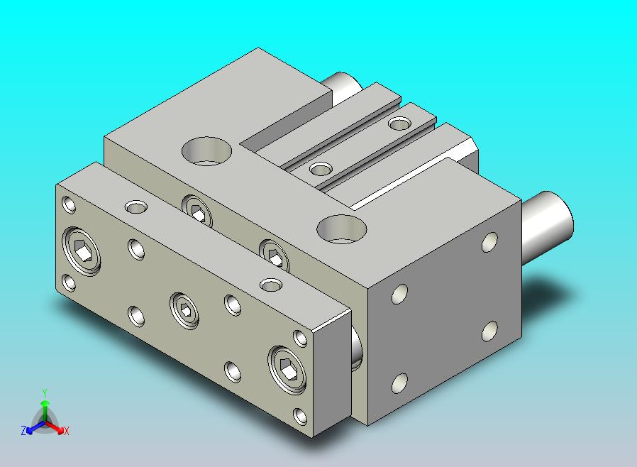 旋转夹持气缸附滑轨型双轴气缸3D-JCB20x20