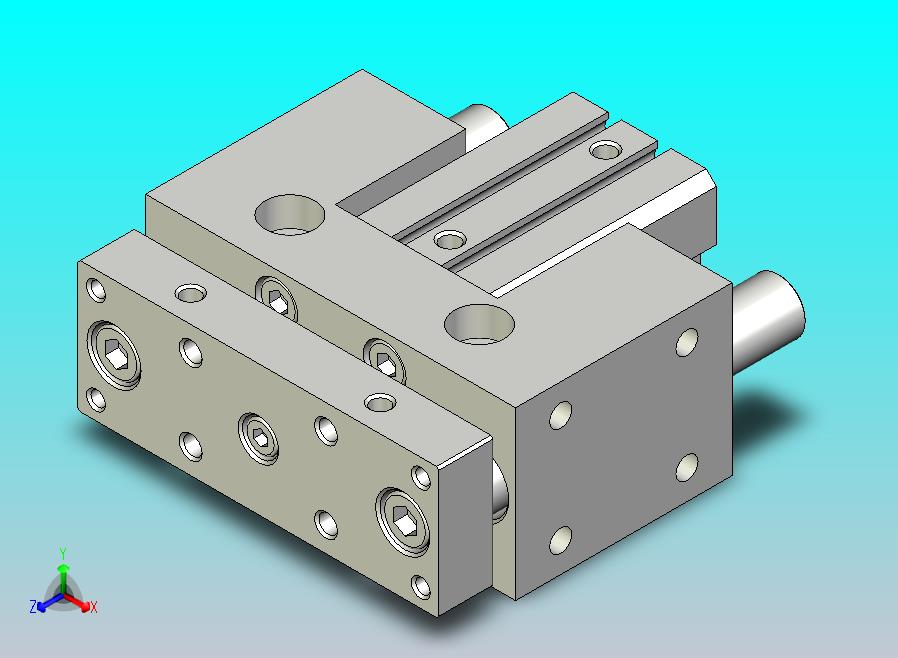 旋转夹持气缸附滑轨型双轴气缸3D-JCB20x20-S