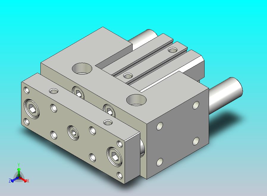 旋转夹持气缸附滑轨型双轴气缸3D-JCB20x30