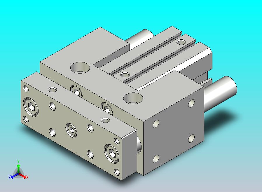 旋转夹持气缸附滑轨型双轴气缸3D-JCB20x30-S