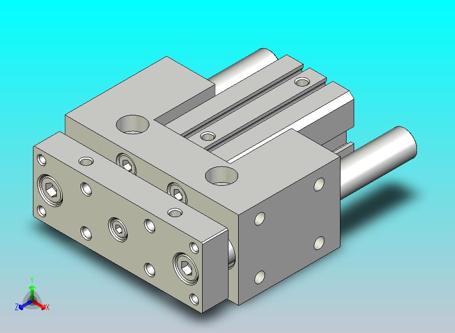 旋转夹持气缸附滑轨型双轴气缸3D-JCB20x40