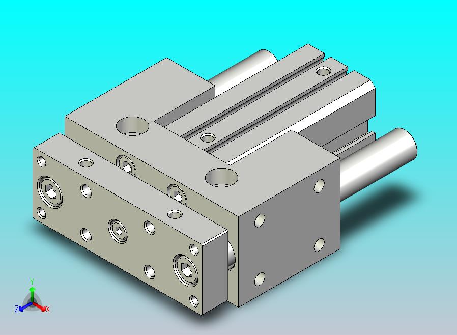 旋转夹持气缸附滑轨型双轴气缸3D-JCB20x40-S