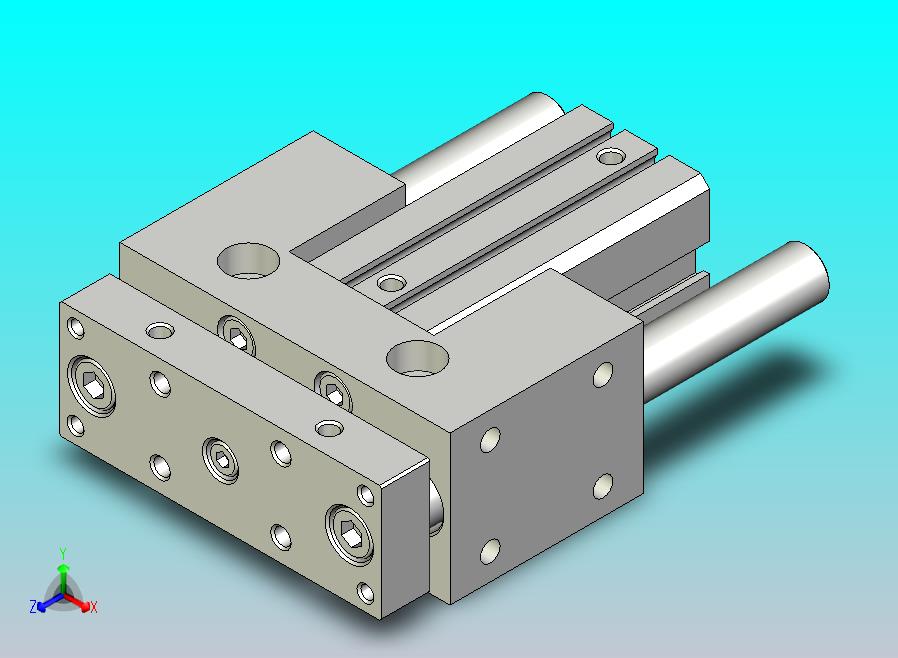 旋转夹持气缸附滑轨型双轴气缸3D-JCB20x50