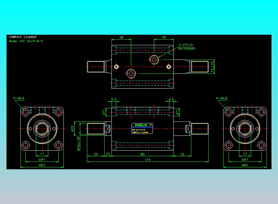 薄型气缸转角下压缸2D-HCF32x15-D-B