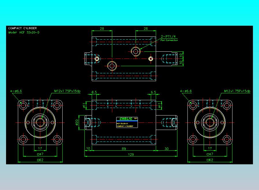 薄型气缸转角下压缸2D-HCF32x20-D