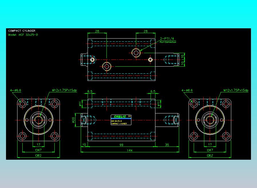 薄型气缸转角下压缸2D-HCF32x25-D
