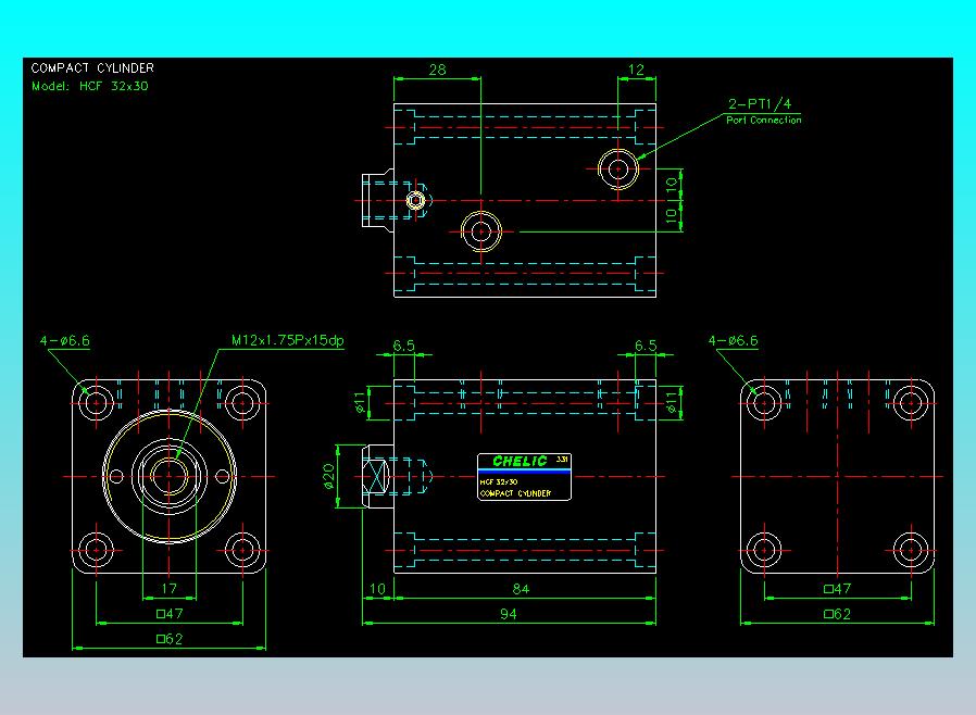 薄型气缸转角下压缸2D-HCF32x30
