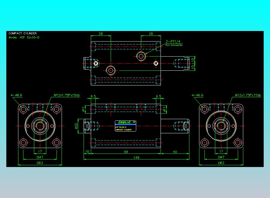 薄型气缸转角下压缸2D-HCF32x30-D