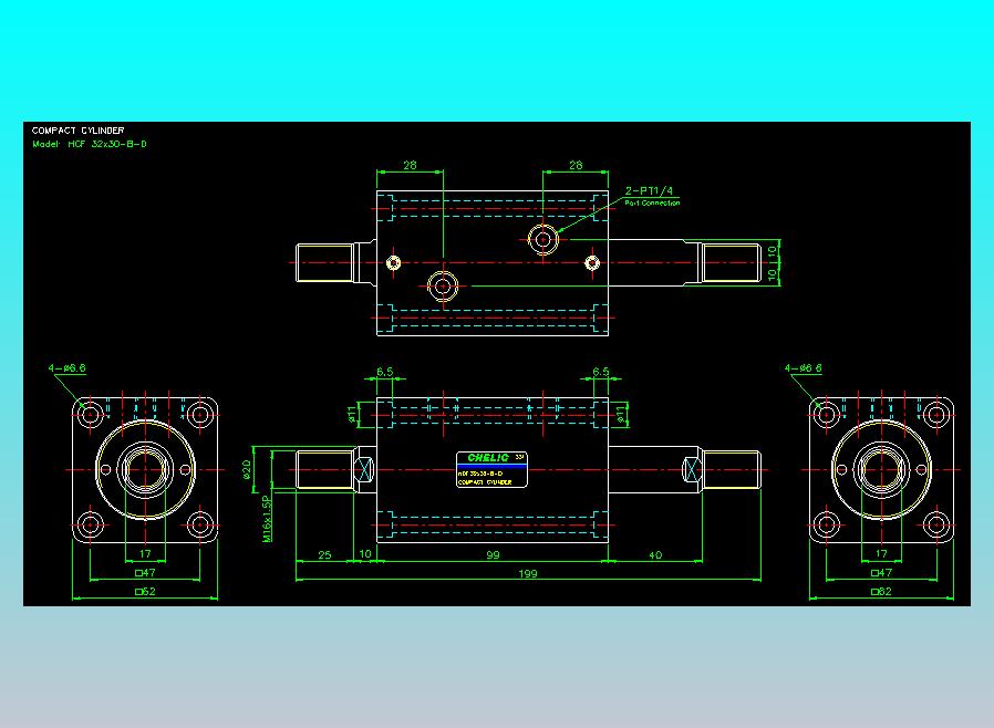 薄型气缸转角下压缸2D-HCF32x30-D-B