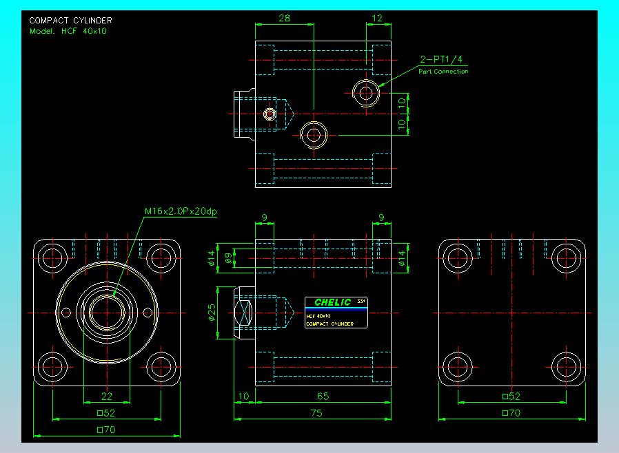 薄型气缸转角下压缸2D-HCF40x10