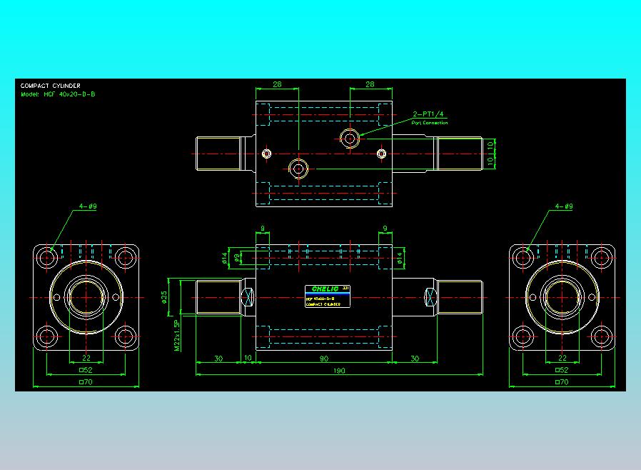 薄型气缸转角下压缸2D-HCF40x20-D-B