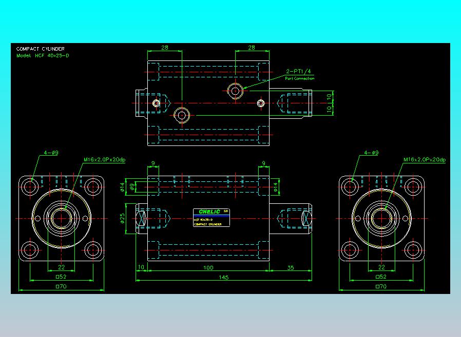 薄型气缸转角下压缸2D-HCF40x25-D