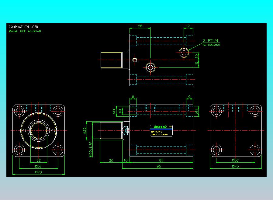 薄型气缸转角下压缸2D-HCF40x30-B