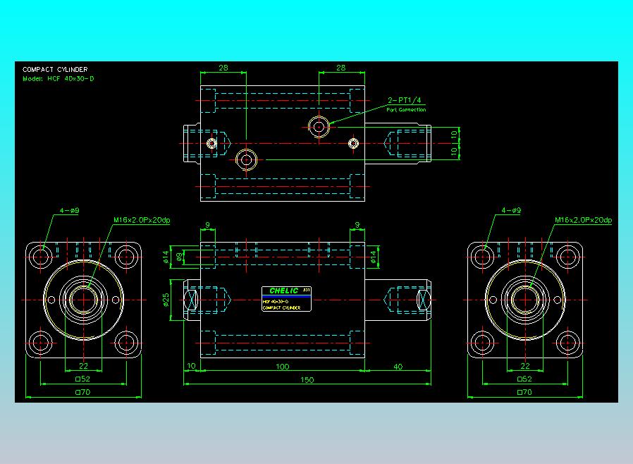 薄型气缸转角下压缸2D-HCF40x30-D