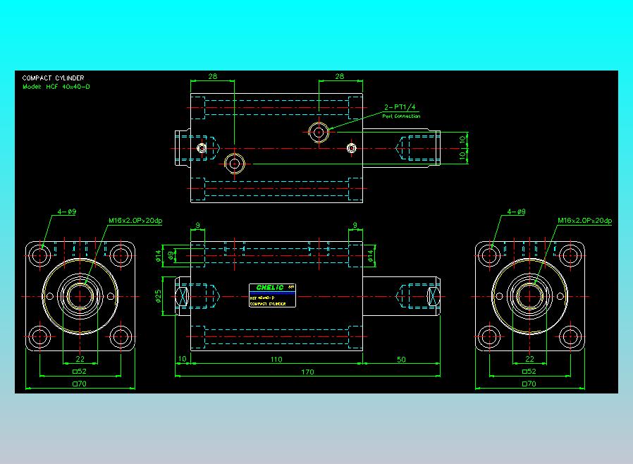 薄型气缸转角下压缸2D-HCF40x40-D