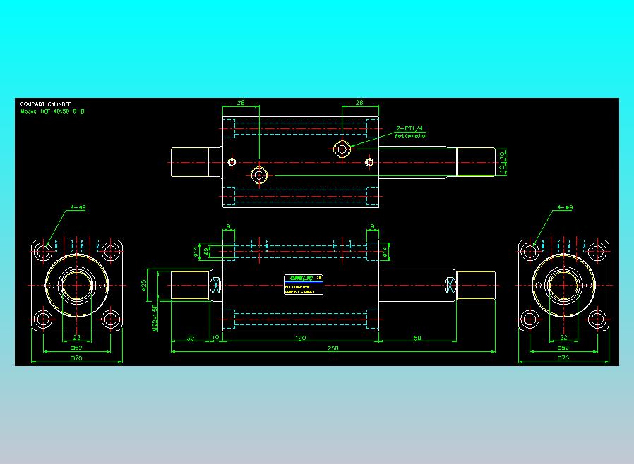 薄型气缸转角下压缸2D-HCF40x50-D-B