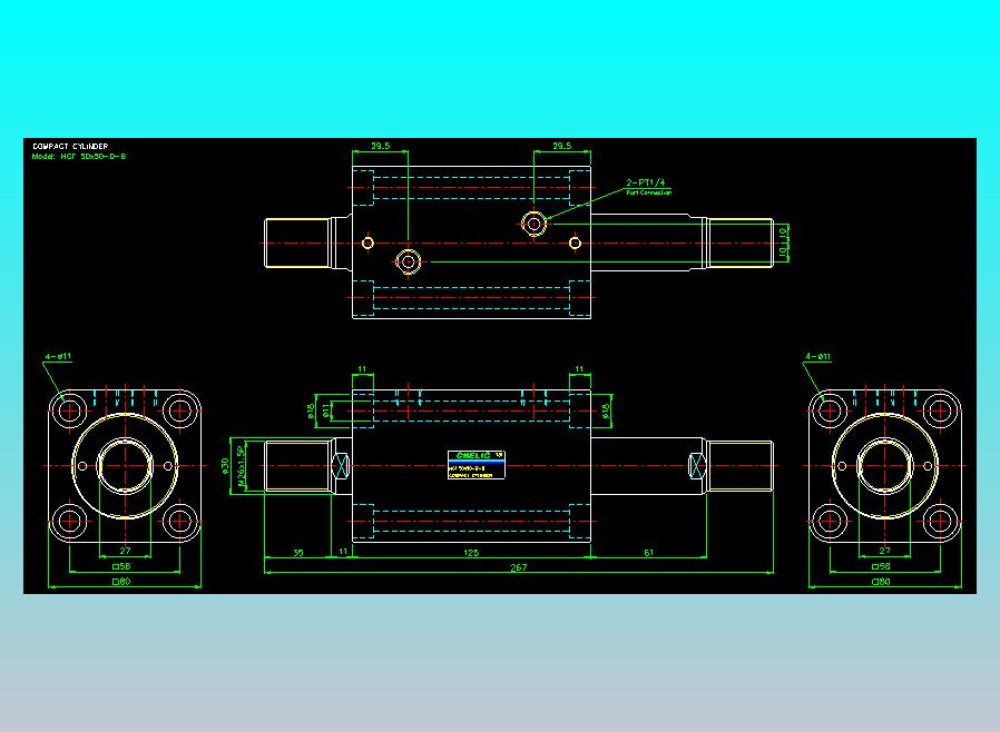薄型气缸转角下压缸2D-HCF50x50-D-B