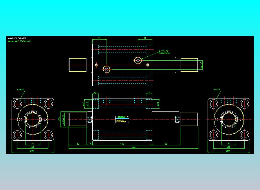 薄型气缸转角下压缸2D-HCF63x50-D-B