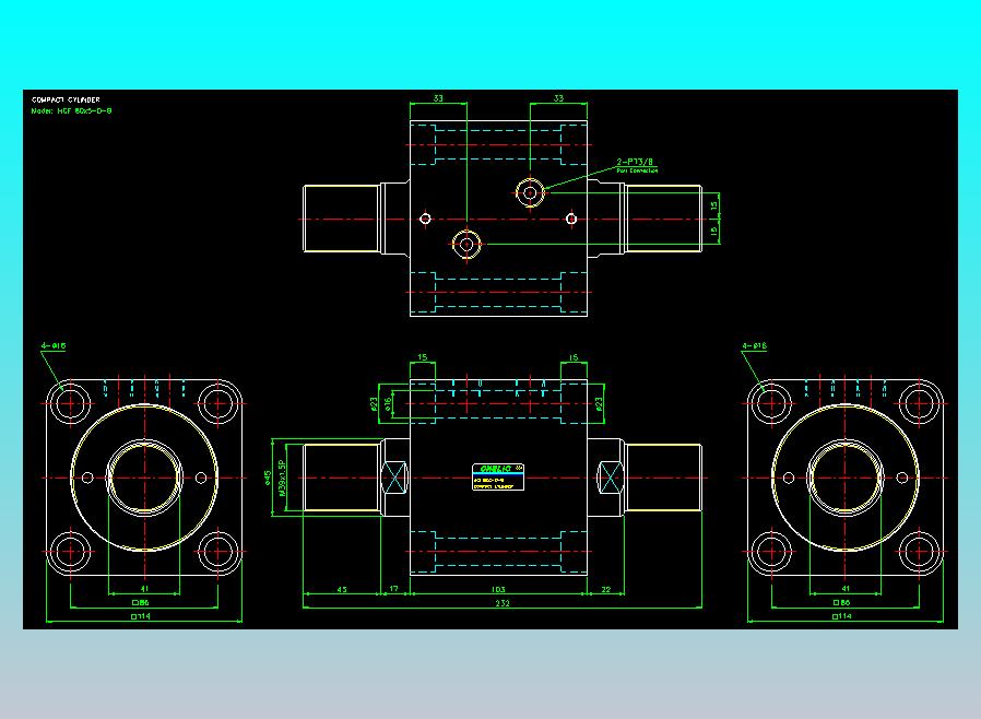 薄型气缸转角下压缸2D-HCF80x5-D-B