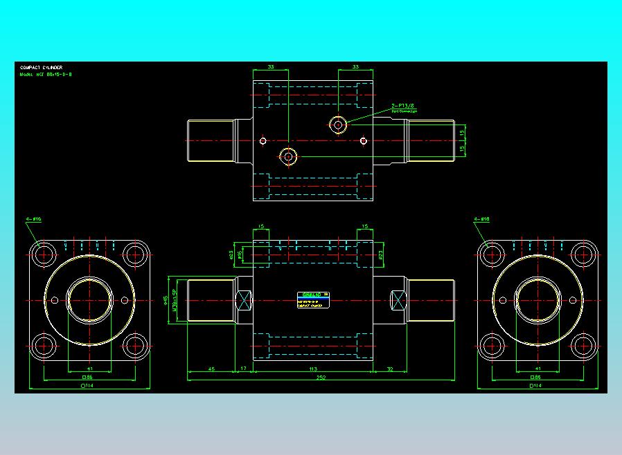 薄型气缸转角下压缸2D-HCF80x15-D-B