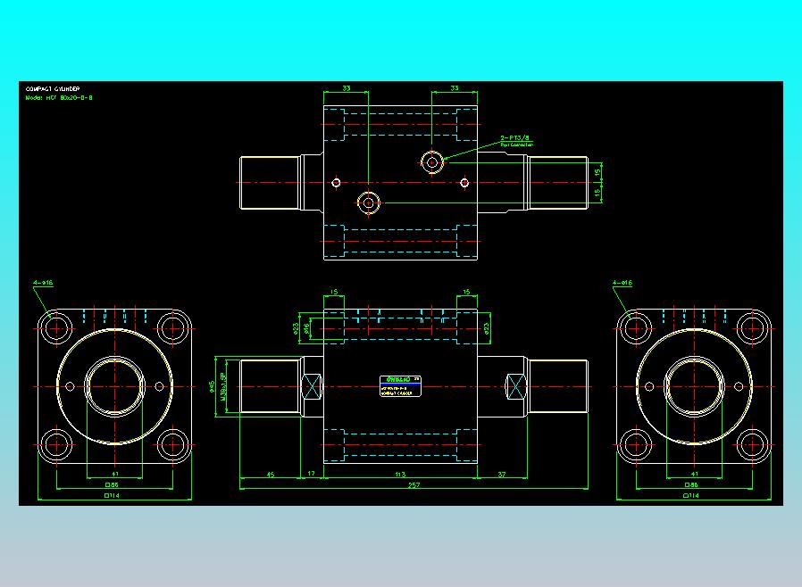 薄型气缸转角下压缸2D-HCF80x20-D-B