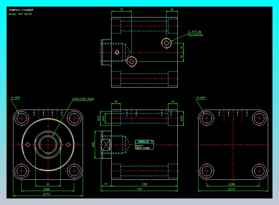 薄型气缸转角下压缸2D-HCF80x30