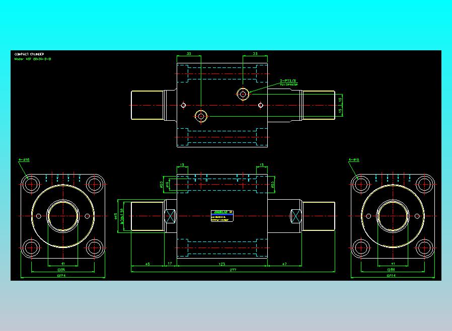 薄型气缸转角下压缸2D-HCF80x30-D-B