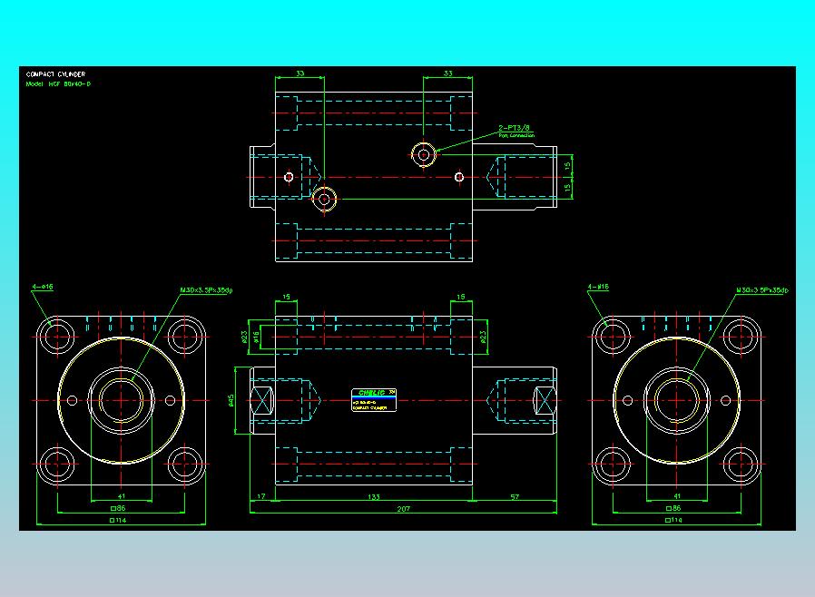 薄型气缸转角下压缸2D-HCF80x40-D