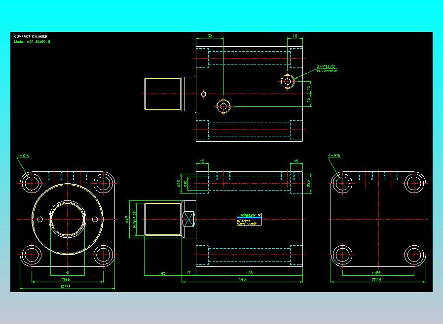 薄型气缸转角下压缸2D-HCF80x50-B