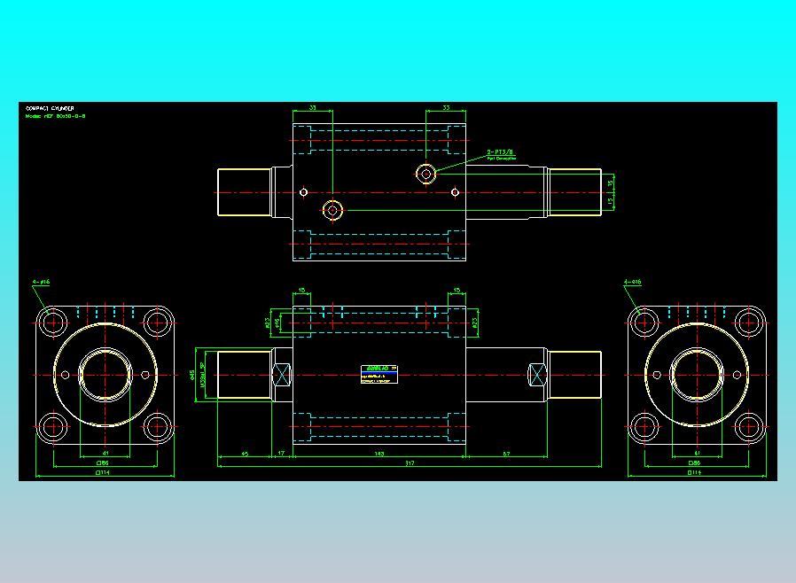 薄型气缸转角下压缸2D-HCF80x50-D-B