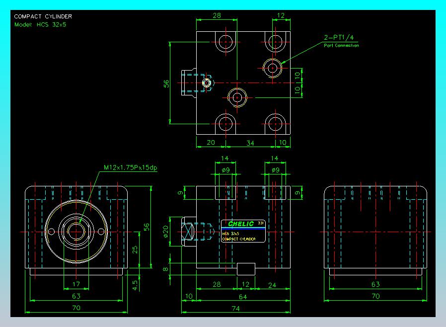 薄型气缸转角下压缸2D-HCS32x5