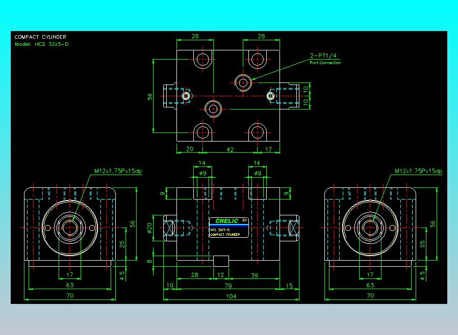 薄型气缸转角下压缸2D-HCS32x5-D