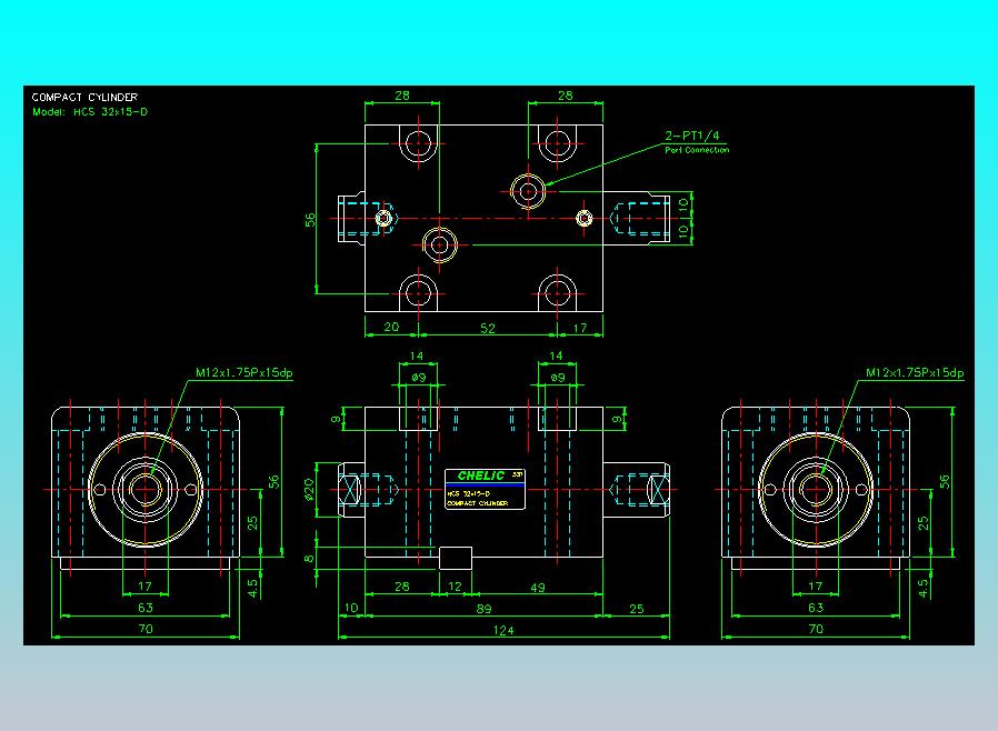 薄型气缸转角下压缸2D-HCS32x15-D
