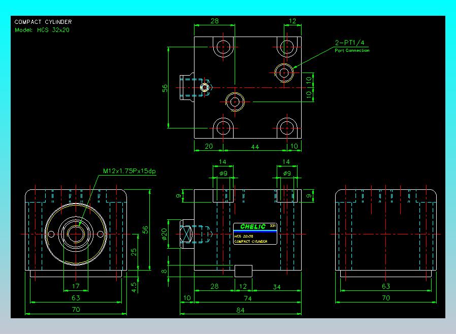 薄型气缸转角下压缸2D-HCS32x20