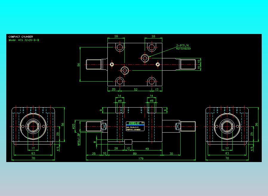 薄型气缸转角下压缸2D-HCS32x20-D-B