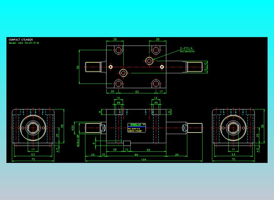 薄型气缸转角下压缸2D-HCS32x25-D-B