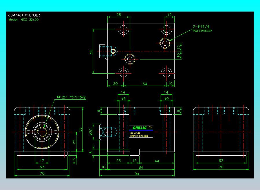 薄型气缸转角下压缸2D-HCS32x30