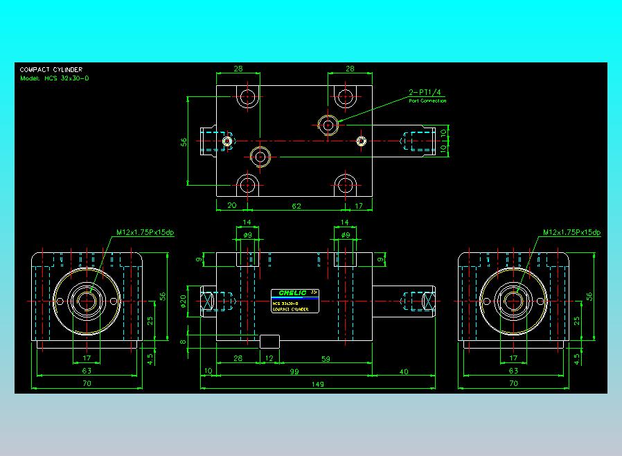 薄型气缸转角下压缸2D-HCS32x30-D