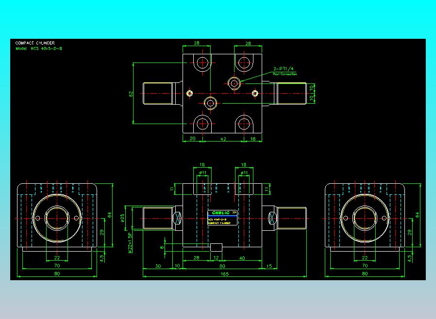 薄型气缸转角下压缸2D-HCS40x5-D-B