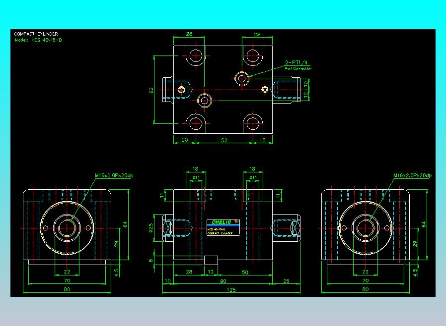 薄型气缸转角下压缸2D-HCS40x15-D