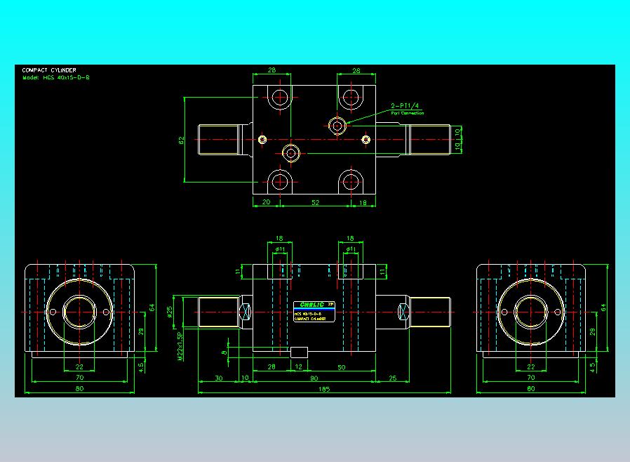 薄型气缸转角下压缸2D-HCS40x15-D-B