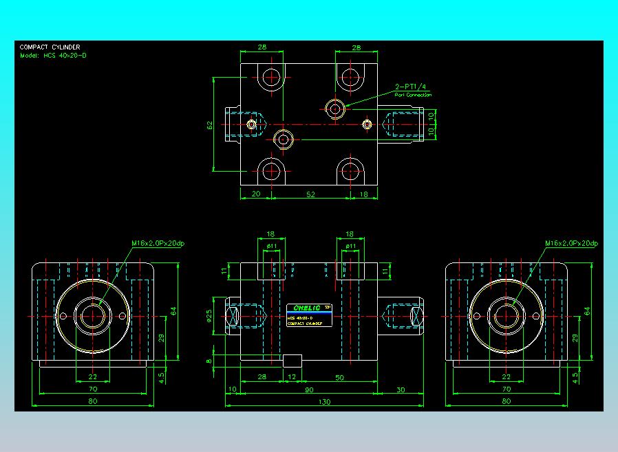 薄型气缸转角下压缸2D-HCS40x20-D