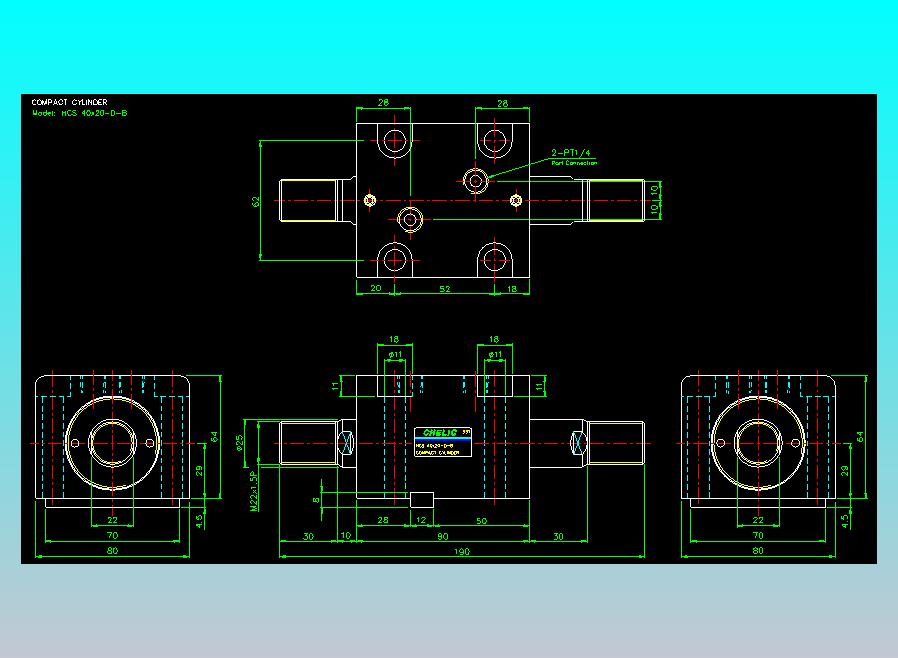 薄型气缸转角下压缸2D-HCS40x20-D-B